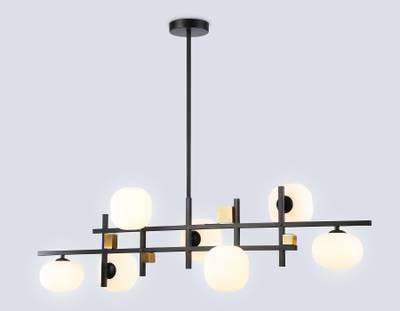 Светильник на штанге LH51017/7 BK/BS/FR черный/латунь/белый матовый G9*7 max 28W 1100*240*300