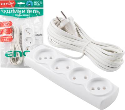 Удлинитель ENGY "Эконом" 7м/4роз. (ШВВП 2х0,75)