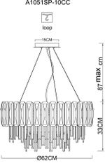 Подвесная люстра Arte Lamp NICOLETTA A1051SP-10CC, 10хE14