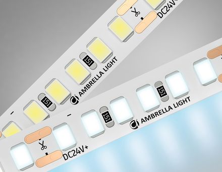 Светодиодная лента GS3213 2835 180Led/ 14.4W m/ 24V IP20 6500K/ 5000*10*1.2mm/ кратность резки 33mm (2 конт.)