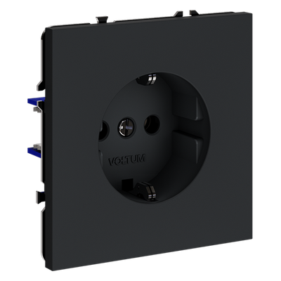 VLS040107 Розетка встраиваемая VOLTUM S70 с заземлением 16А, (графит) (ТМ Maytoni)