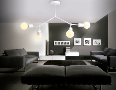 Потолочный светильник в стиле лофт TR8031/4 WH белый E27*4 max 40W D670*440