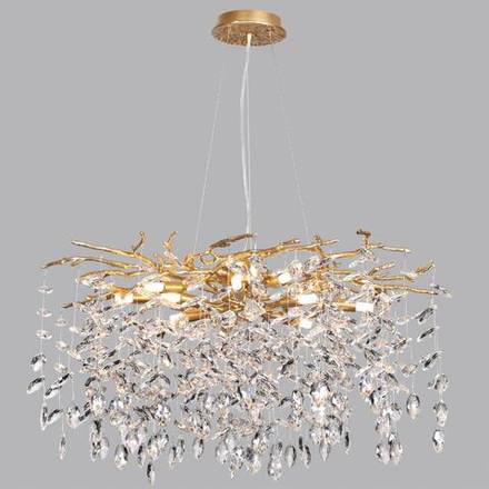 4969/10 HALL ODL24 613 античн.бронза/алюмин./хрусталь Люстра G9 10*40W DELICA