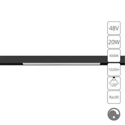 Магнитный трековый светильник Arte Lamp LINEA 0.1-10V A4683PL-1BK, 1хLED