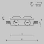 Встраиваемый светильник Gyps Modern GU10х2, DL002-WW-02-W. TM Maytoni