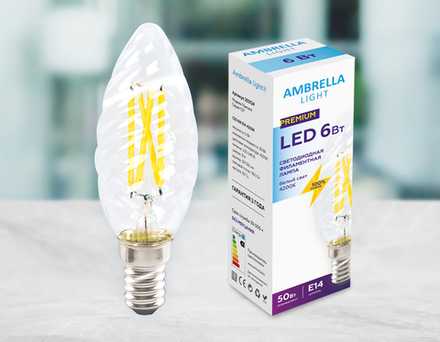 Светодиодная лампа Filament LED C35 6W E14 4200K (50W) 220-240V