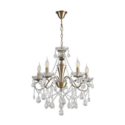 8346/5 CLASSI бронза/прозрачный, металл/хрусталь Люстра потолочная E14 5*40W 220V LUINA