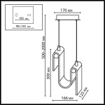 5106/11L L-VISION ODL26 549 брашинг/дымчатый металл/стекло Подвес LED x 11W 4000K FLOW