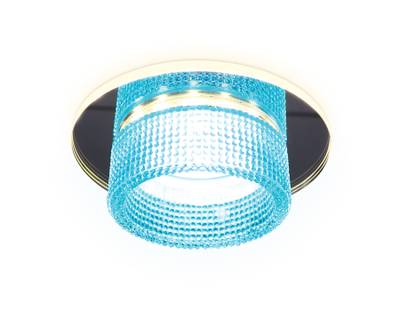 Встраиваемый точечный светильник TN351 CH/BL хром/голубой GU5.3+3W (LED COLD) D95*45