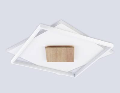 Светильник светодиодный потолочный FL4790 WH/WD белый/дерево 77W 3000-6000K 515*515*50 (без ПДУ)