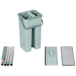 Швабра для пола с насадкой из микрофибры и ведром Clean hands, цвет: бирюзовый