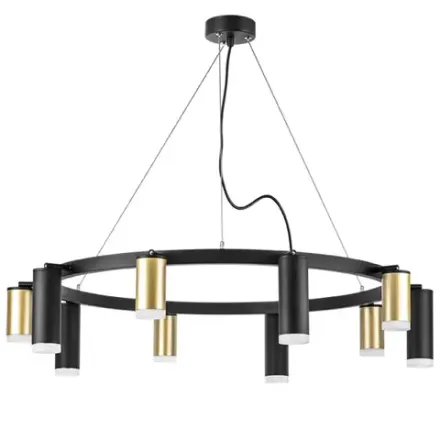 LR0204058750 Люстра RULLO 10х50W GU10 ЧЕРНЫЙ/ЗОЛОТО (571020+214440-5+214487-5+202430-10)