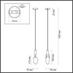 6695/5L MIDCENT ODL24 239 Подвесной светильник брашир. черный/металл/стекло IP20 LED 5W 200Лм 3000K LIA