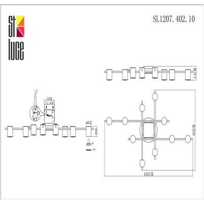 SL1207.402.10 Светильник потолочный ST-Luce Черный/Латунь GU10 10*7W