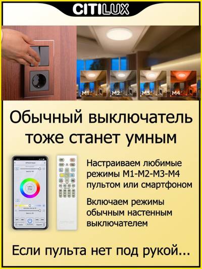 Citilux Альпина Смарт CL718A40G RGB Умная люстра