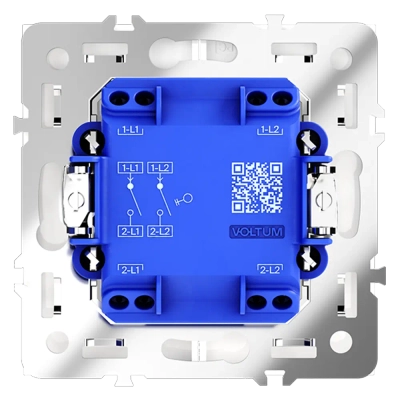 VLS020102 Выключатель встраиваемый VOLTUM S70 двухклавишный 10А, (белый матовый). (ТМ Maytoni)