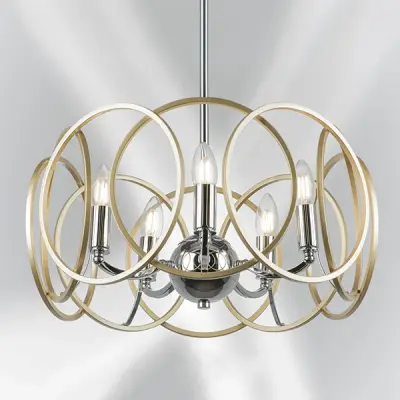 713053 Люстра REGOLO 5х40W E14 ХРОМ/ЗОЛОТО Lightstar