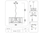Подвесная люстра с хрусталем TR5149 GD/TI золото/янтарь E14/6 max 40W 500*500*1000