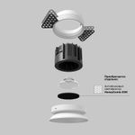 Встраиваемый светильник Round 3000K 12W 60°, DL058-12W3K-TRS-W. TM Maytoni