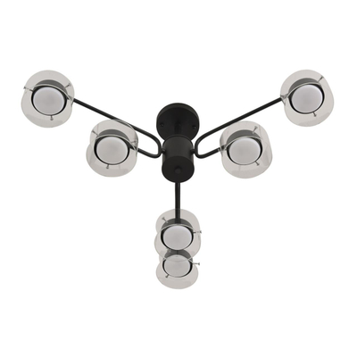 8349/6C COMFI LN26 232 черный/прозрачный, металл/стекло Светильник потолочный LED GX53 6*7W 220V NATALINA