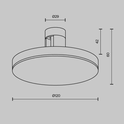 Трековый светильник Плато / Plato Flarity 3000K 7Вт 120°, TR152-1-7W3K-B. TM Maytoni