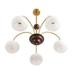 8323/5C MODERNI LN латунь/белый, металл/стекло/дерево Люстра потолочная E27 5*60W 220V LARINA