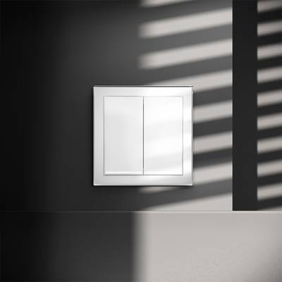 VLS020201 Выключатель встраиваемый VOLTUM S70 двухклавишный с подсветкой 10А, (белый глянцевый) (ТМ Maytoni)