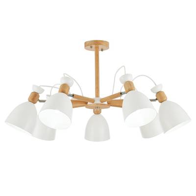 SLE103802-07 Люстра потолочная Светлое дерево, Белый/Белый E27 7*60W