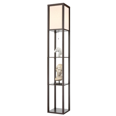 8090/1F COMFI LN26 460 кофейный/белый, дерево/текстиль Торшер Е27 1*60W 220V PRACTIC