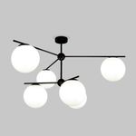 Умный потолочный светильник со стеклянными плафонами 60147/6 черный