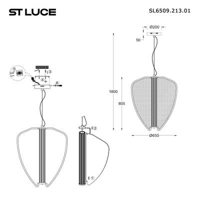SL6509.213.01 Светильник подвесной ST-Luce Латунь/Прозрачный LED 1*75W 4000K