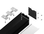Алюминиевый профиль накладной/подвесной "Profile System" GP3050BK черный/матовый рассеиватель 2000*42*45, 2 заглушки, 4 крепления в комплекте (для ленты до 33,4мм)