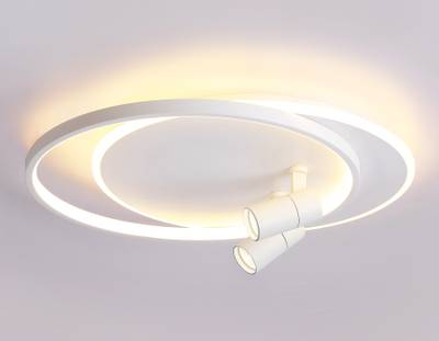 Настенно-потолочный светодиодный светильник с пультом FL51391/1+2 WH белый 3000K-6400K 65W 560*480*120 (ПДУ РАДИО 2.4G)