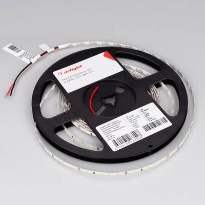 Лента RT-A60-5mm 12V Warm3000 (4.8 W/m, IP20, 2835, 5m) (Arlight, узкая)