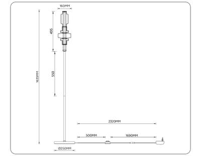 Светильник светодиодный напольный LH53132 GD/WH/GB золото/белый/серо-синий 8W 3000K D250*1635