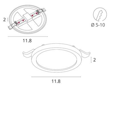 Встраиваемый светильник Arte Lamp MESURA A7978PL-1WH, LED