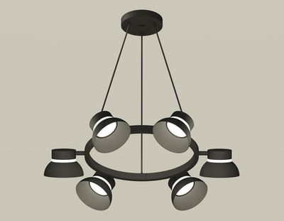 Комплект подвесного поворотного светильника XB9193100/6 SBK/FR черный песок/белый матовый GX53 (C9193, N8141)