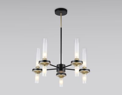 Светильник подвесной LH55351/10 BK/CGD/CL черный/золото/прозрачный G9/10 max 30W D550*690