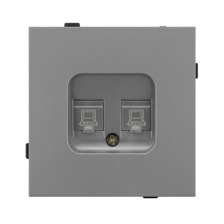 Механизм компьютерной розетки двойной SCT-TENDO-MPC2-PL-GR (RJ-45, CAT6) (Arlight, -)
