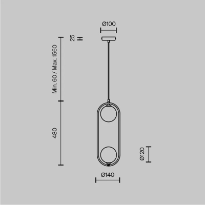 Подвесной светильник Ring G9х2, MOD013PL-02W. TM Maytoni