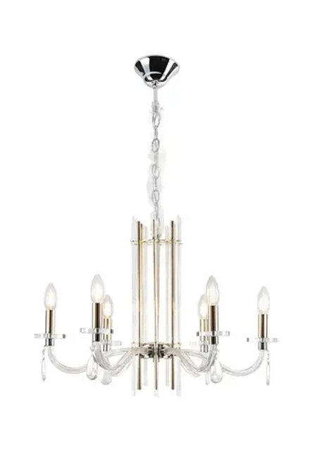 Люстра Crystal Lux AURELIO SP6 GOLD+CHROME/TRANSPARENT 0210/306