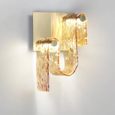 5105/11WL L-VISION  ODL26 золотой брашинг/янтарный металл/стекло Настенный светильник LED x 11W 4000K FLOW