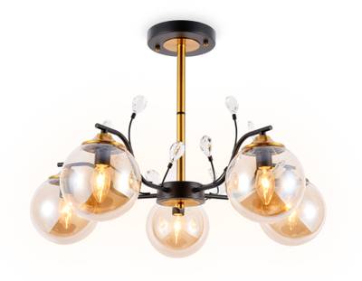 Подвесная люстра TR9072/5 BK/TI черный/янтарь E14 max 40W D620*420