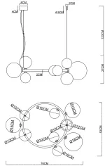 Подвесная люстра Arte Lamp VINCENT A7790SP-10GO, 10хG9