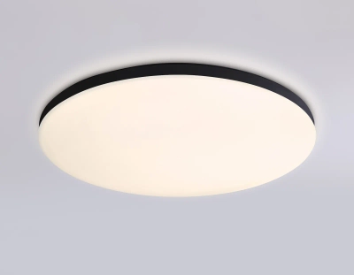 Потолочный светодиодный светильник с Wi-Fi Яндекс Алисой/Tuya/Smart Home/Alexa FZ2004 BK черный IP54 20W 3000K-6500K+RGB D300*55 (ПДУ ИК)