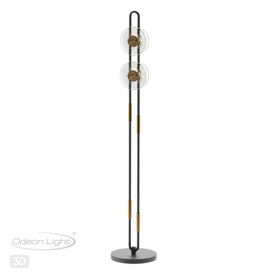 5407/23FL MODERN ODL_EX24 101 черный/золотой/металл/стекло Торшер LED 23W 3000K 1940Лм MAGNET