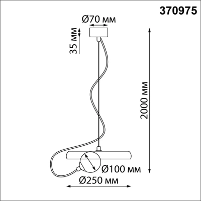 370975 OVER NT24 378 черный Светильник подвесной, длина провода 2м IP20 G9 7W 220V FELTO