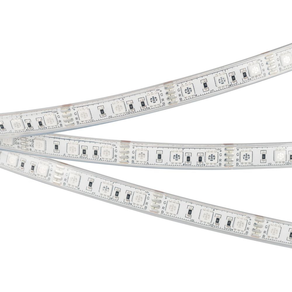 Лента герметичная RTW-PU-B60-12.5mm 12V RGB (14.4 W/m, IP68, Wire 2m, 5m) (Arlight, -)