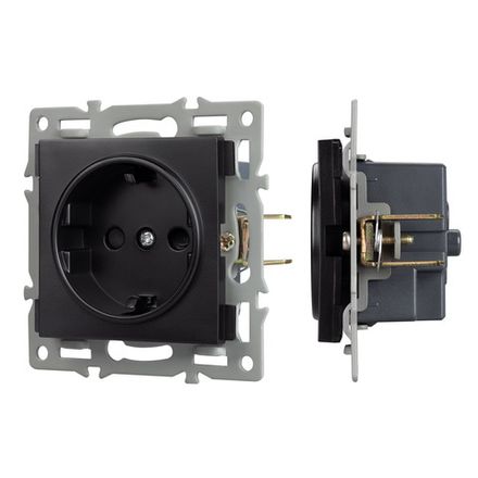 Механизм электрической розетки SCT-MEU1-PL-BK (250V, 16A) (Arlight, -)