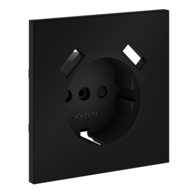 VLS000908 Накладка для розетки с заземлением и защитными шторками, с USB A+A, S70 (черный матовый). (ТМ Maytoni)